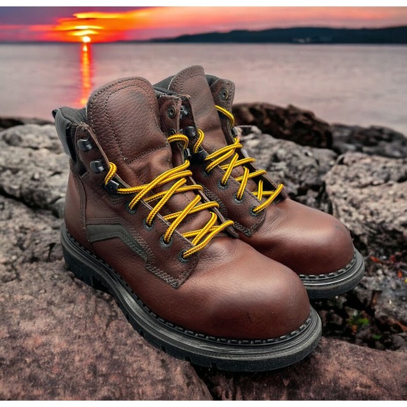 Red Wing 2226 USA Made DynaForce Steel Toe Brown Leather Work Boots Mens 7 EUC - Picture 7 of 12